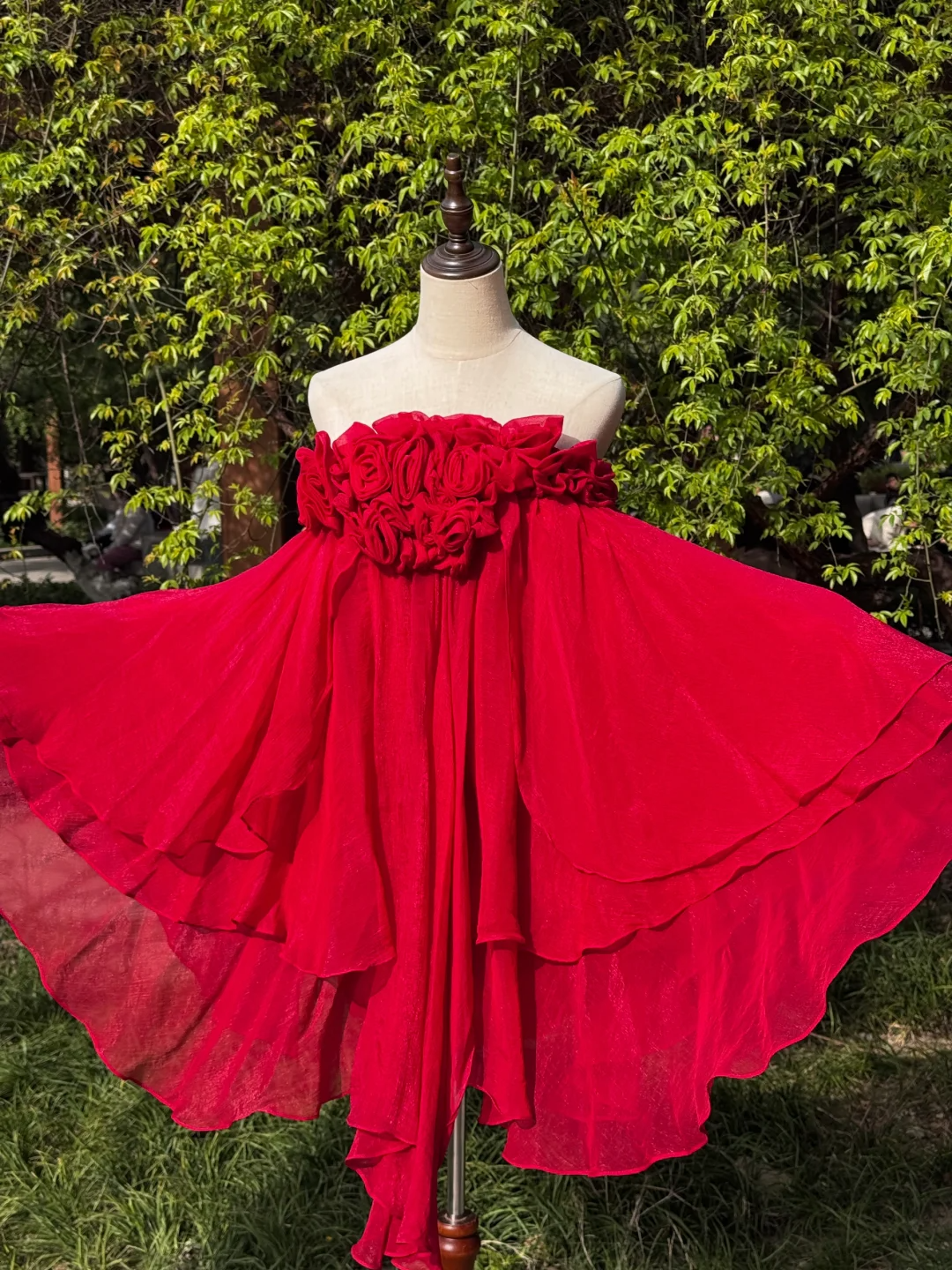 Rot Atemberaubende Mode Vintage Elegante Zarte Blumen Lange Chiffon Homecoming Kleid Ballkleid Abendkleid Geburtstag Party Kleid gh4145