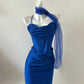 Blue Sparkling Homecoming Dress Short Satin Prom Dress Evening Dress Party Dress gh4479