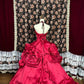 Robe de soirée longue en satin rose rouge gh4767