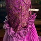 Girlhomeshops-Purple gorgeous floral exquisite beaded long satin tulle mermaid prom dress evening dress gh5353