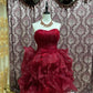 Burgundy Princess Tulle Short Homecoming Dress Prom Dress gh4644