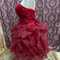 Burgundy Princess Tulle Short Homecoming Dress Prom Dress gh4644