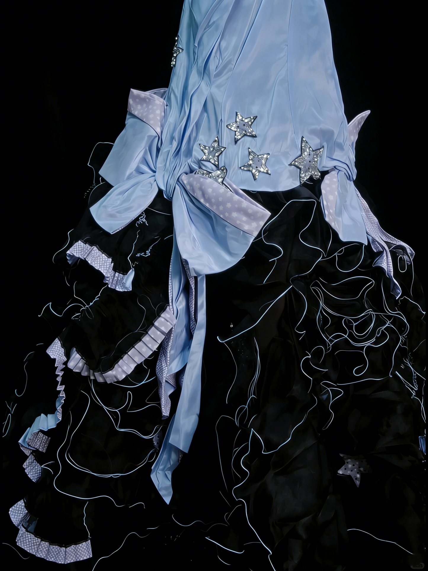 Starlight Dream Style Blue-Black Contrast Court Ballgown - Starry Sky Theme Party & Cosplay Dress gh6564