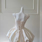 Moonlight White Short Satin Homecoming Dress Party Gown gh4763