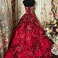 girlhomeshops-Burgundy Satin Beaded Strapless Sleeveless Floor-Length Train Ball Gown gh6315