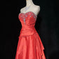 Red Gorgeous Vintage Shiny Elegant Delicate Rhinestone Beaded Satin Floor Length Fairy Ball Gown Evening Gown Party Gown Prom Gown Red Waltz gh3854