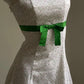 Girlhomeshops-White Floral Vintage Green Bow Short Satin Homecoming Dress Birthday Dress gh5361