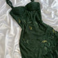 Girlhomeshops-Dark green chiffon short/long ruffled homecoming dress prom dress formal evening dress gh5137