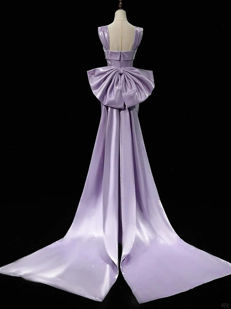 Girlhomeshops-Purple Dress Elegant Dress Satin Dress Long Dress Formal Prom Gown Ball Dress Graceful Dress gh5308
