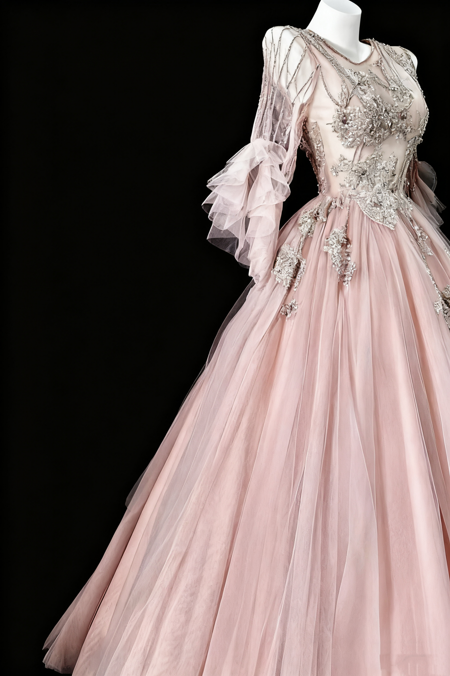 girlhomeshops-Pink, Gorgeous, Delicate Lace And Beaded Long Prom Dress gh6282