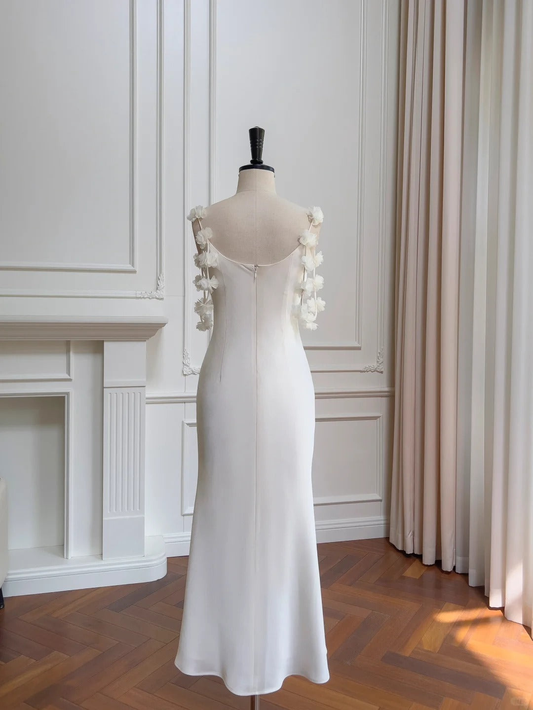 girlhomeshops--White fantasy mid-length satin prom dress gh5582