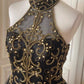 Black Gold Beaded Short Tulle Homecoming Dress Prom Dress Birthday Party Dress gh4848
