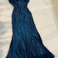 Dark Blue Fairy Mermaid Beaded Long Chiffon Formal Prom Evening Dress Wedding Guest Party Gown Dress Greek Halter Neck gh3617b
