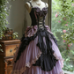 Dark Sweet Lolita Black-Purple Contrast Lace-Up Ballgown - Tea Party & Cosplay Dress gh6553