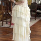 Ivory White Vintage Elegant Chiffon Ruffle Long Prom dresses Evening Dress Party Dress gh4884