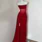 Burgundy/Red Fashion Velvet Long Prom Dress Evening Dress Party Dress gh4833