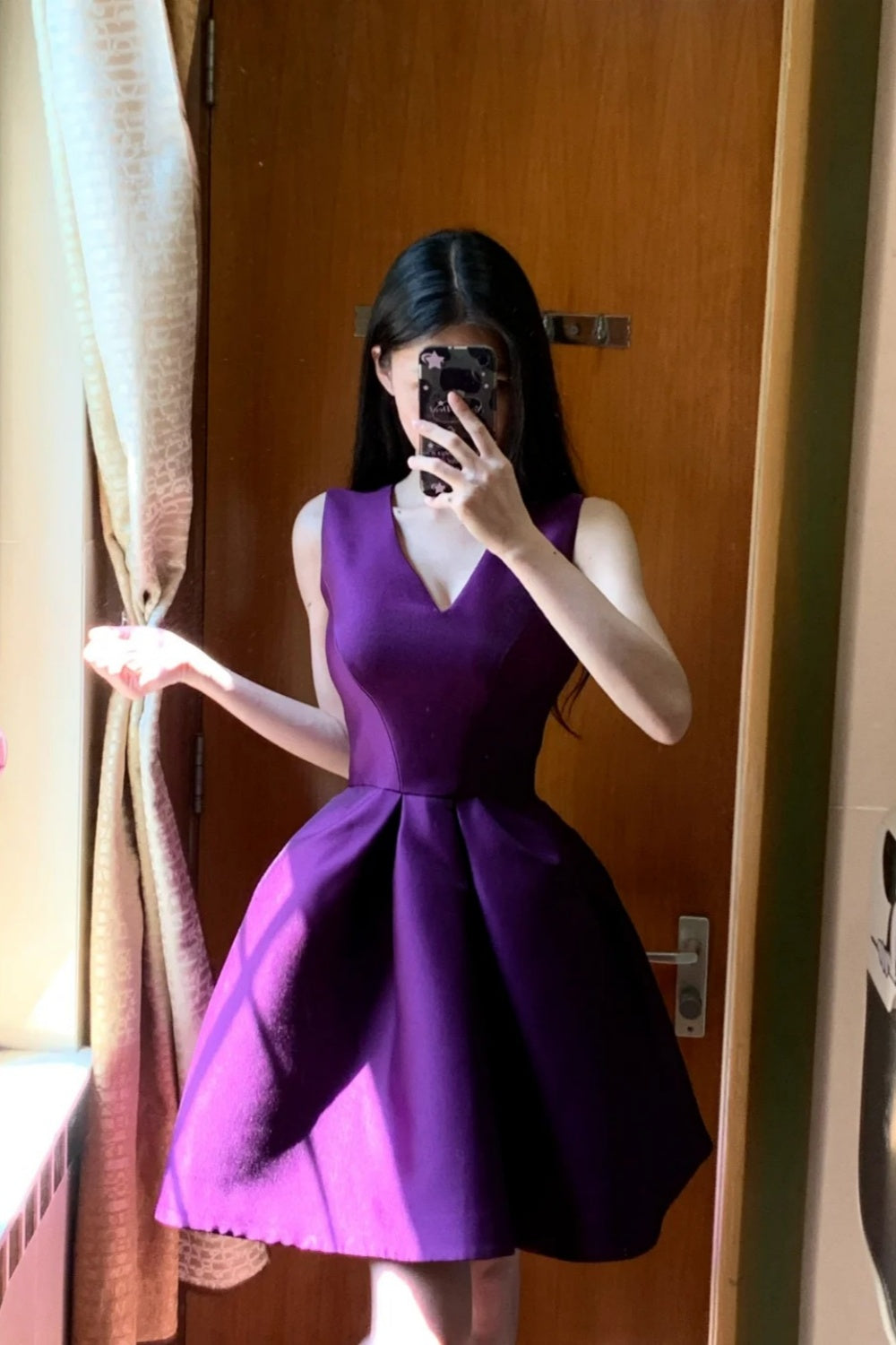 Robe de soirée courte en satin gh6640