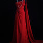 Red long tulle evening gown gh6852