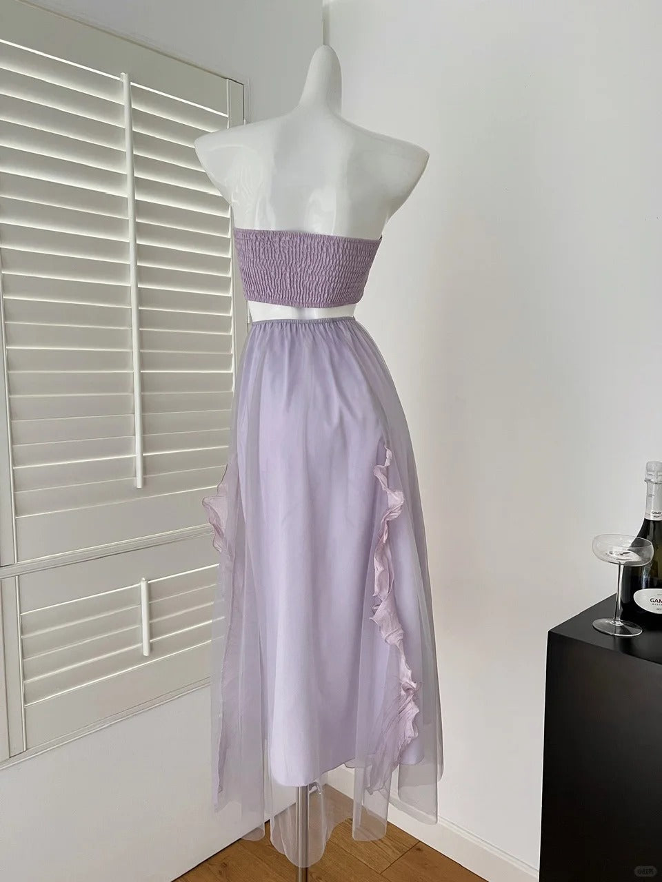 Robe de soirée courte/longue de fée violette, robe de soirée, robe d'anniversaire gh4562