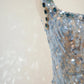 Light blue gorgeous exquisite beaded shiny niche short homecoming dress birthday cocktail party dress gh4307