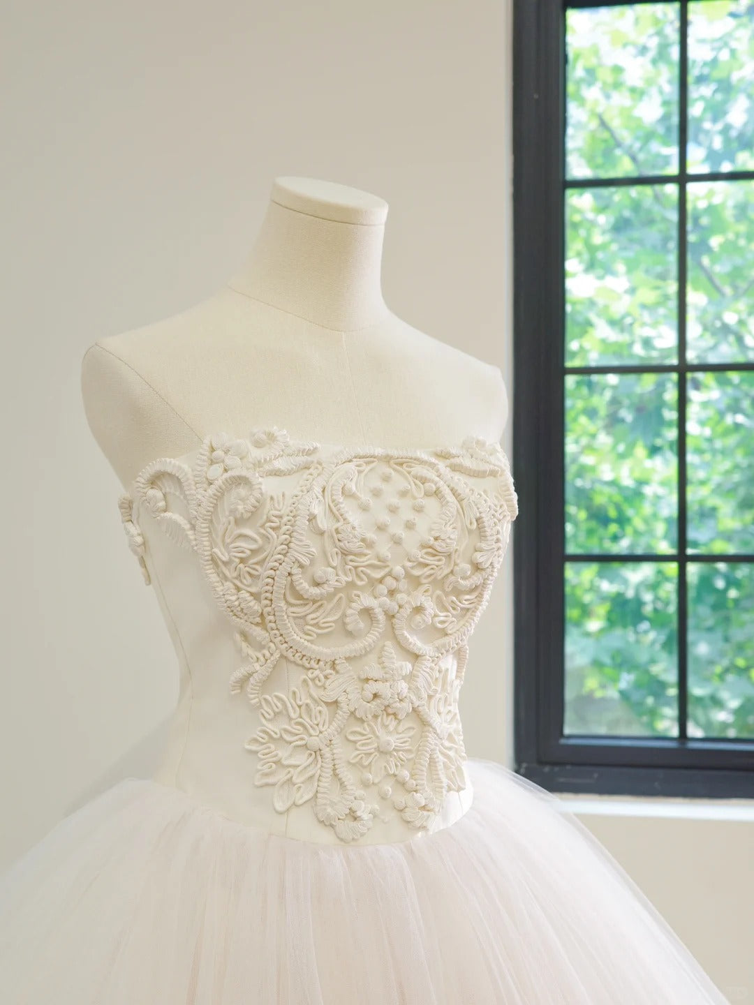 Girlhomeshops-White Fashion Long Tulle Prom Dress Evening Gown Wedding Dress gh5059