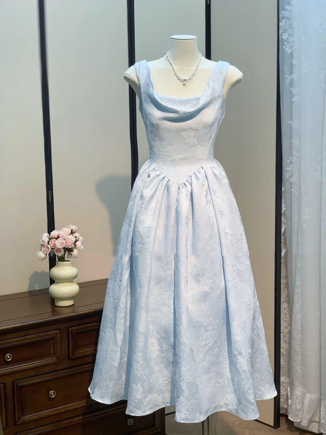 Robe de soirée élégante bleu clair pour fille, longue robe de bal en satin, robe de soirée, robe d'anniversaire, robe de demoiselle d'honneur gh4544