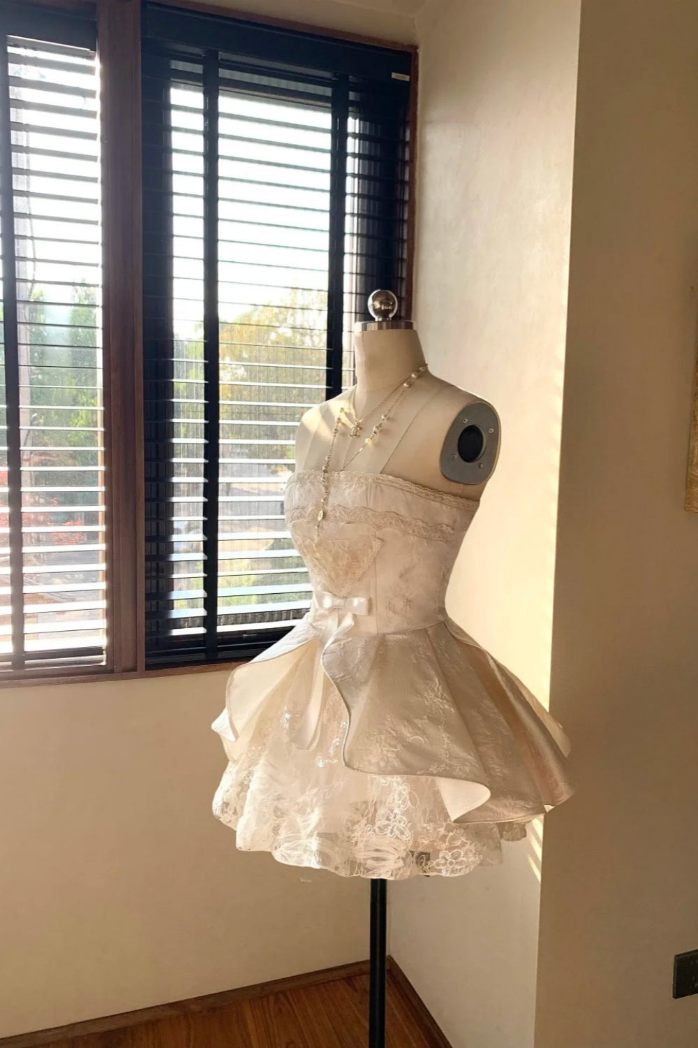 girlhomeshops-Strapless exquisite lace princess homecoming dress tulle gh5741