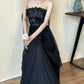 girlhomeshops--Retro Black Swan Simple Elegant Formal Long Tulle Prom Dress gh5607