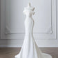 Robe de mariée sirène blanche simple et élégante, longue et slim, en satin, robe de bal, robe de soirée, gh4828