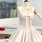 girlhomeshops-White simple homecoming dress satin gh5740
