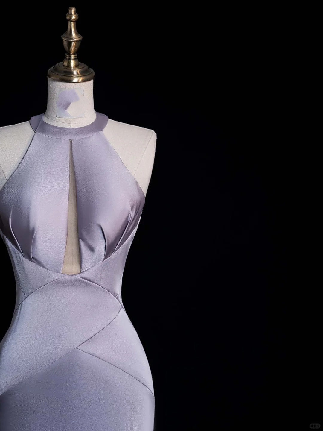 Robe de soirée longue et élégante en satin violet, longueur au sol, gh4293