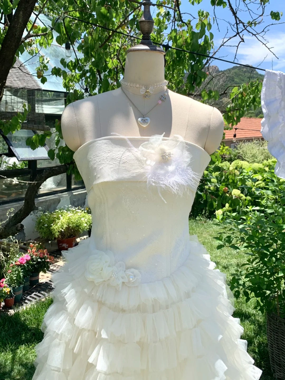 Girlhomeshops-White sweet long chiffon ball gown homecoming dress birthday party dress gh5048