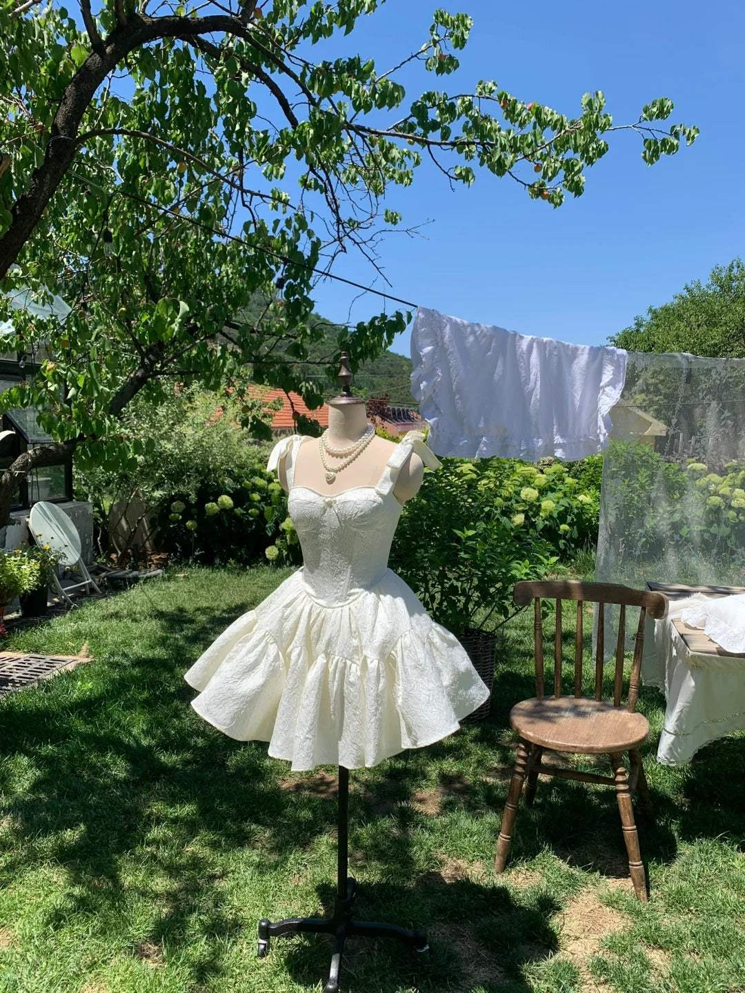 Girlhomeshops-White Sweet Short Chiffon Homecoming Dress Birthday Party Dress gh5047