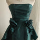 Green floral homecoming dress short satin prom dress evening dress graduation dress gh4494
