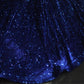 Robe de soirée bleu royal en queue de poisson, en velours, paillettes, perles, fente latérale, plissée, pour mariage, cérémonie, fête d'anniversaire, gh4326