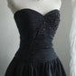 Vintage Little Black Dress Taffeta Short Homecoming Dress Satin Sweetheart Neckline Irregular Pleated Design Hand-beaded gh4375