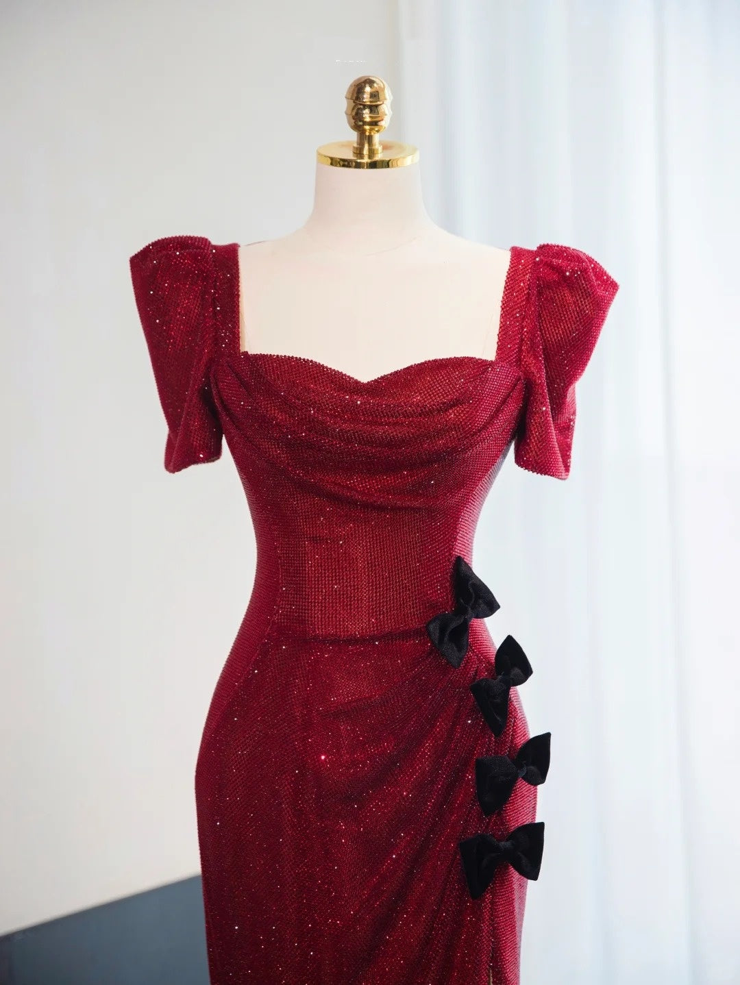 Robe de soirée longue rouge brillante et magnifique à paillettes, robe de bal, robe de remise de diplôme gh4551