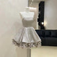 Silver Sparkling Homecoming Dress Short Satin Prom Dress Evening Dress Birthday Dress gh4527