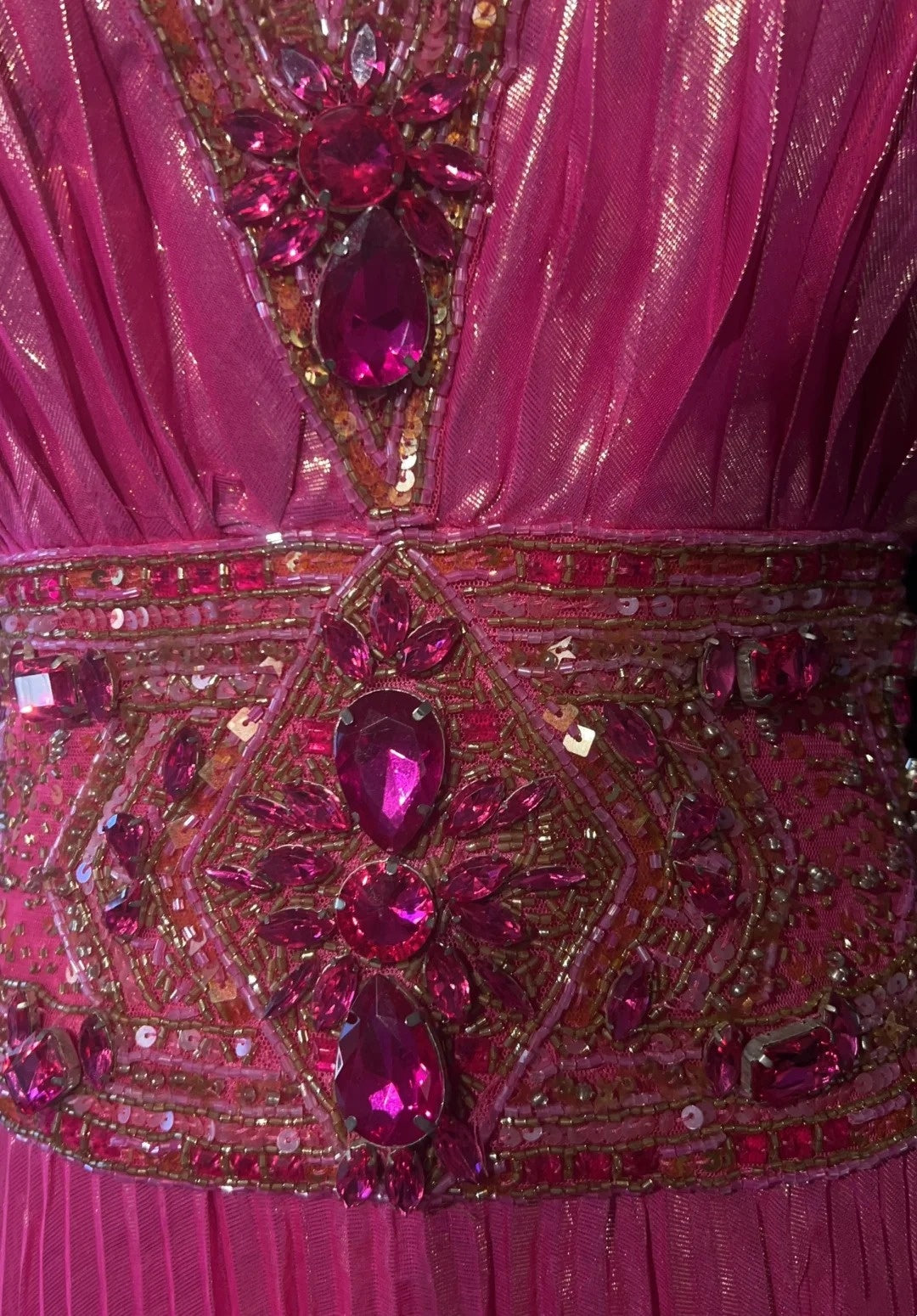 Pink Exquisite Pearl Embellishment Long Satin Formal Dress gh6774