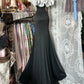 girlhomeshops-Black And White Long Floor-Length Satin Prom Dress gh6234
