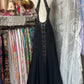 Girlhomeshops-Black floral retro elegant long chiffon Prom dress birthday party dress gh5174