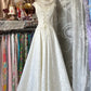 Girlhomeshops-White simple elegant long satin A-line Prom dress evening dress party dress gh5169