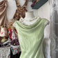 Girlhomeshops-Green simple elegant long satin birthday dress party dress gh5179