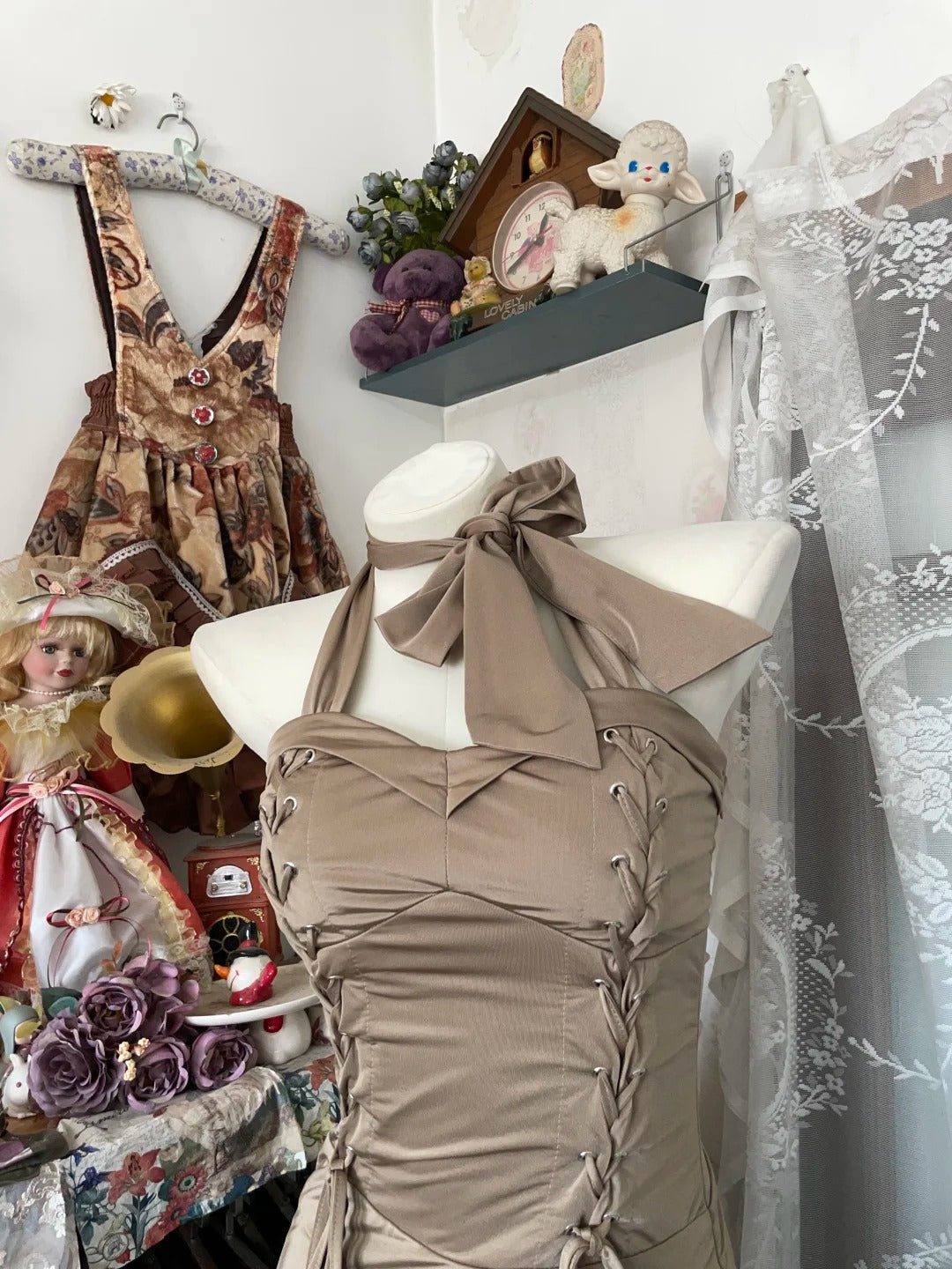 Girlhomeshops-Light Brown Mermaid Long Bodycon Satin Prom Dress Evening Dress Party Dress gh5245