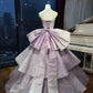 Sparkling Layered Princess Dress, Long Satin Formal Ball Gown gh6722