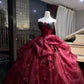 Absolutely Stunning And Elegant French-Style Red Princess Dress With A Huge Train gh6726