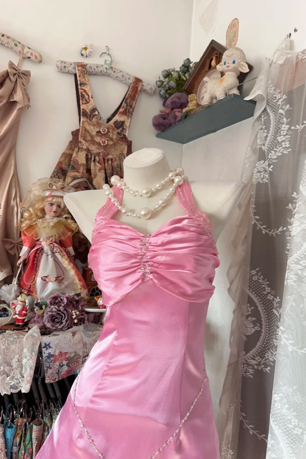 Pink Short Retro Dress Birthday Dress gh6688