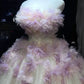 Exquisite floral long tulle ball gown/wedding dress gh6854