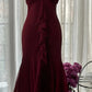 Burgundy Vintage Elegant Exquisite Gem Beaded Long Chiffon Evening Gown Sleeveless Ball Gown Birthday/Wedding Guest Party Dress gh4101