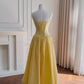 girlhomeshops--Yellow sweet long tulle prom dress gh5577